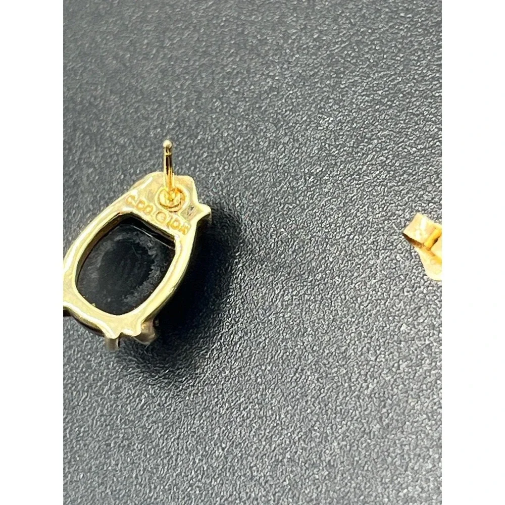 Black Hills Gold C. Co 14k Vintage Onyx Leaf Vine Estate 10k Stud Earrings 3 Gr